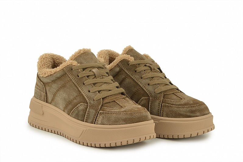 Кеди жіночі хакі з натуральної замші (008508)