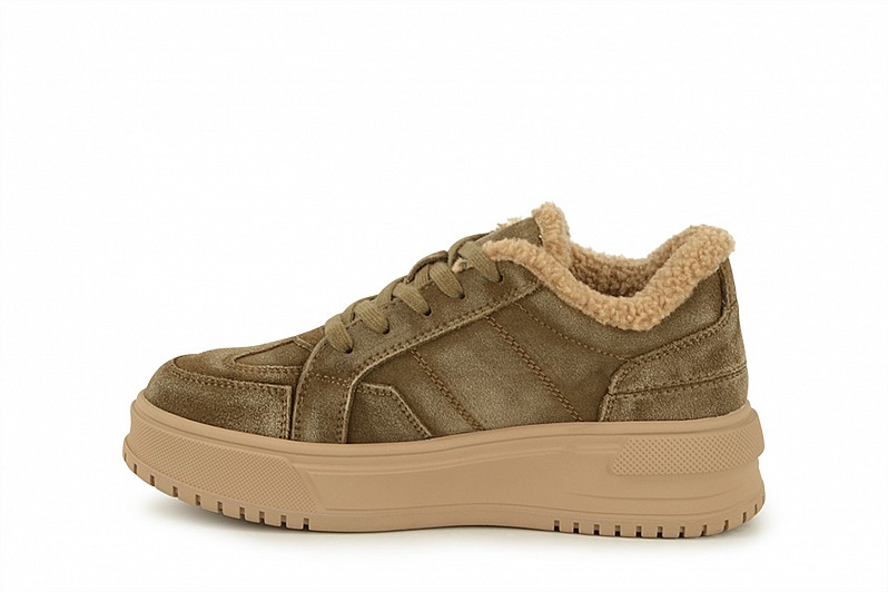 Кеди жіночі хакі з натуральної замші (008508)