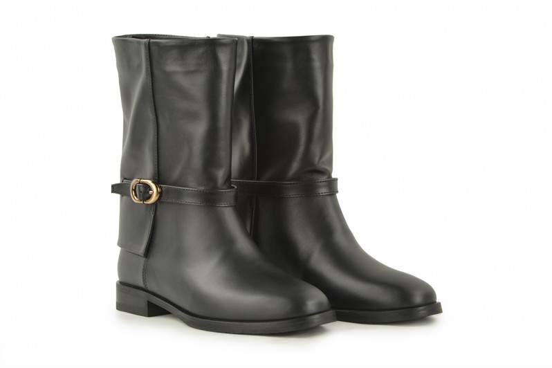 Черевики жіночі чорні з натуральної шкіри (008471)