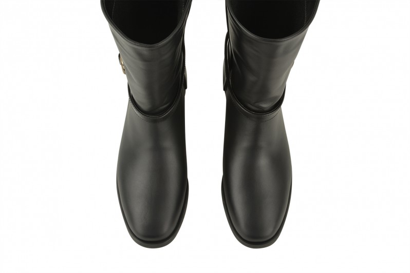 Черевики жіночі чорні з натуральної шкіри (008471)