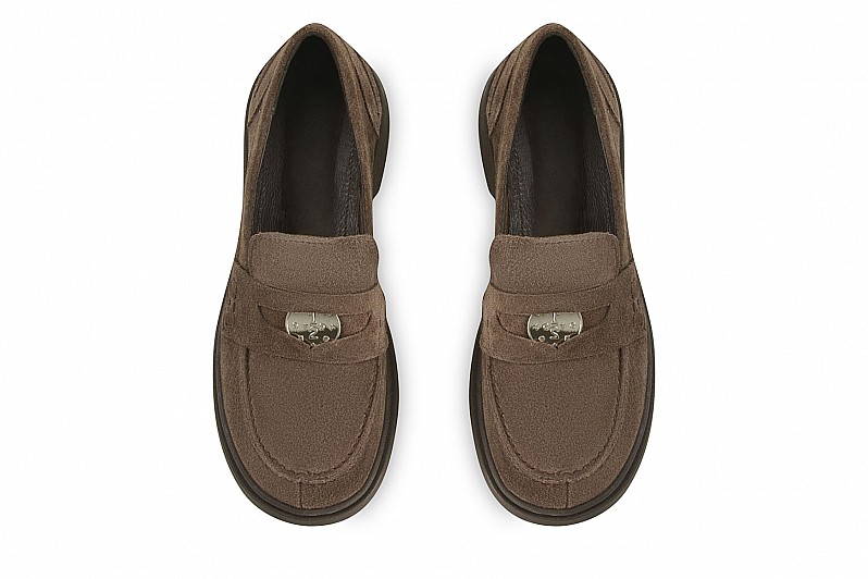 Лофери жіночі коричневі з натуральної замші (008431) Лофери жіночі коричневі з натуральної замші (008431)