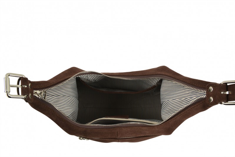 Сумка жіноча коричнева з натуральної замши (008705)