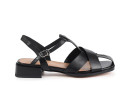 Босоніжки жіночі чорні з натуральної шкіри (008919)