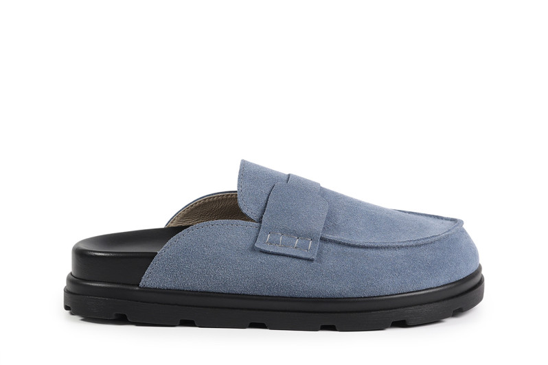 Мюлі блакитні з натуральної замши (008831)