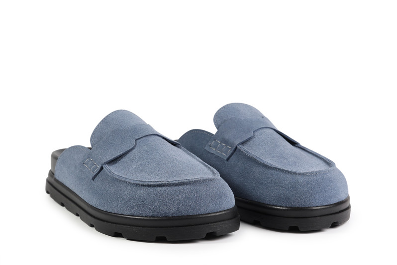 Мюлі блакитні з натуральної замши (008831)