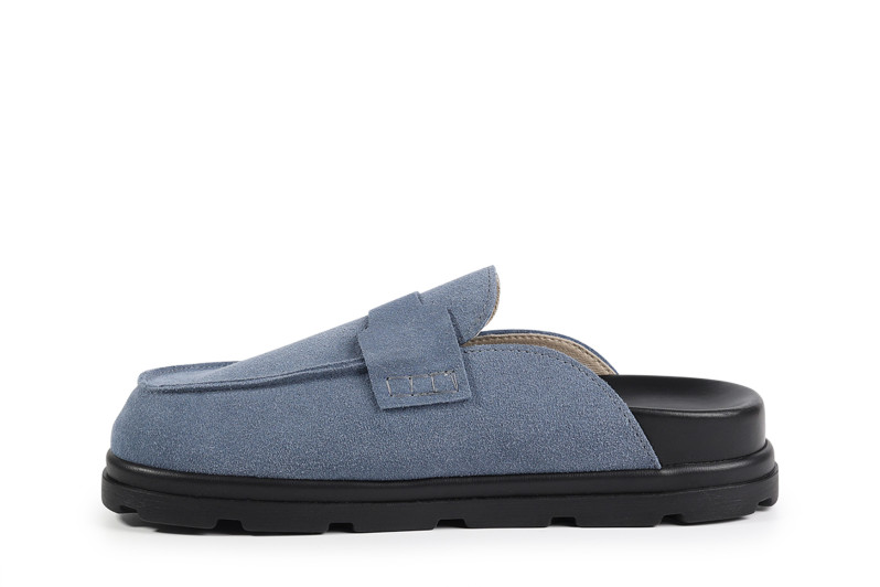 Мюлі блакитні з натуральної замши (008831)