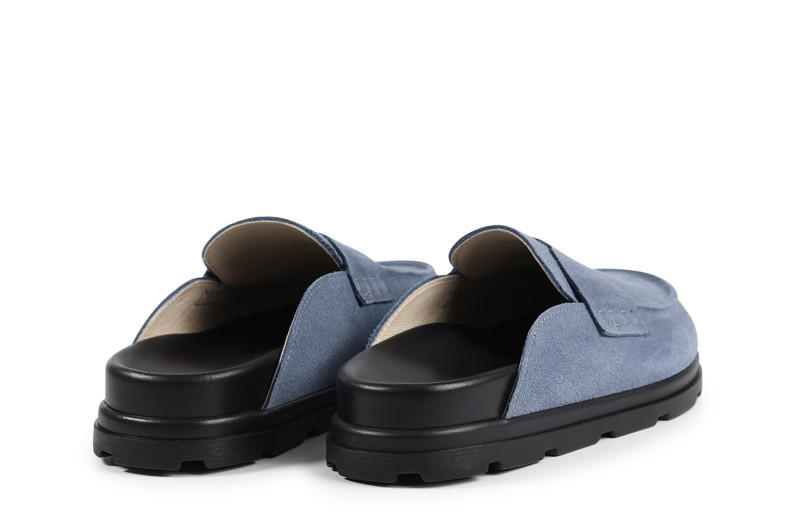 Мюлі блакитні з натуральної замши (008831)