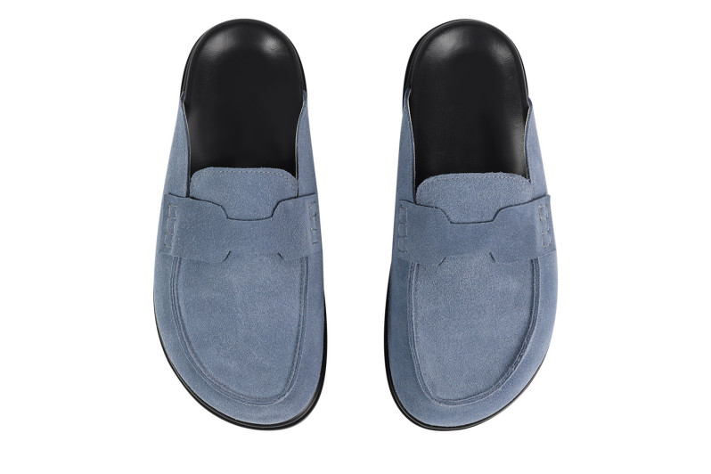 Мюлі блакитні з натуральної замши (008831)