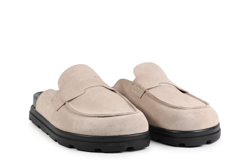 Мюлі бежеві з натуральної замши (008957)