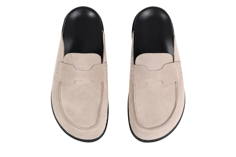 Мюлі бежеві з натуральної замши (008957)