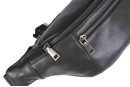 Сумка поясна чоловіча чорна з натуральної шкіри (008801)