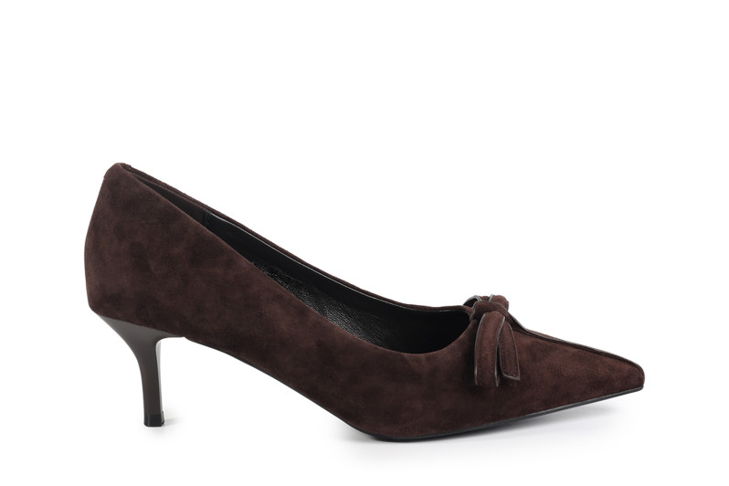 Туфлі жіночі коричневі з натуральної замши (008773)