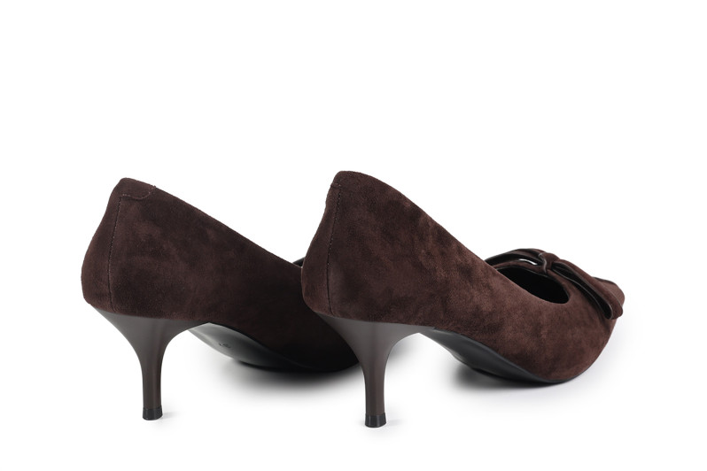 Туфлі жіночі коричневі з натуральної замши (008773)