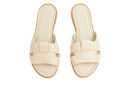Шльопанці жіночі молочні з натуральної шкіри (008885)