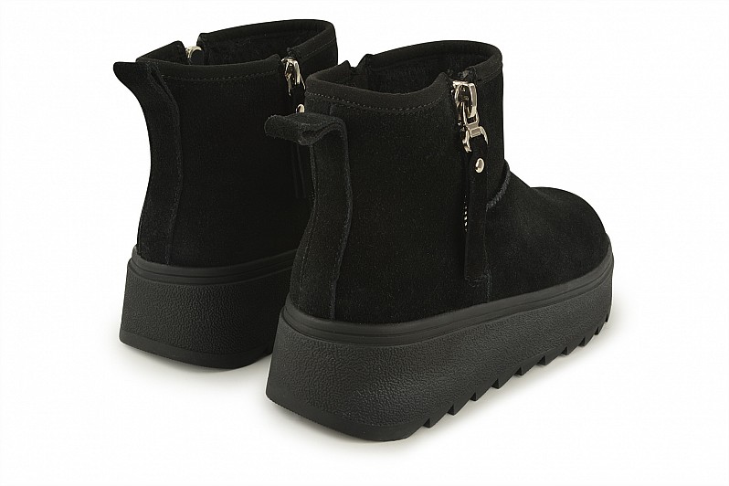 Уггі жіночі чорні з натуральної замши (008519)
