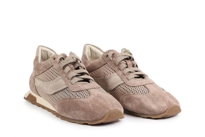 Кросівки жіночі бежеві з натуральної замші, текстилю (008839)