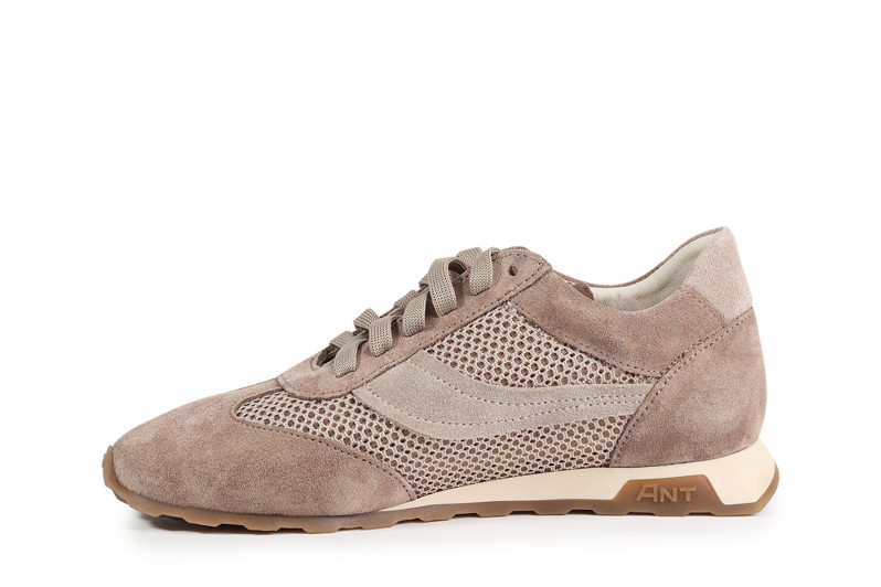 Кросівки жіночі бежеві з натуральної замші, текстилю (008839)