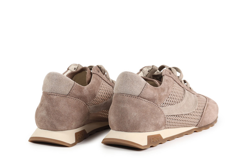 Кросівки жіночі бежеві з натуральної замші, текстилю (008839)