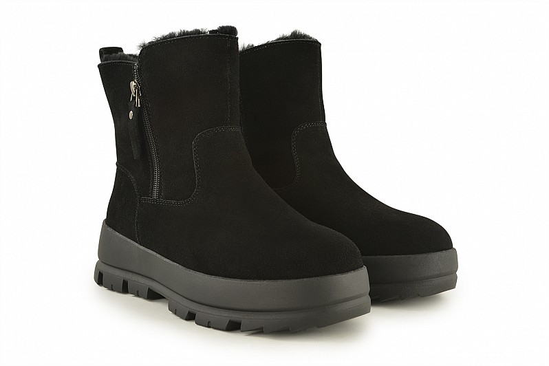 Черевики жіночі чорні з натуральної замші (008529)