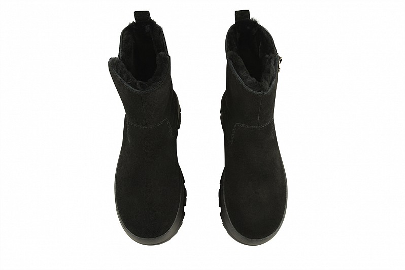 Черевики жіночі чорні з натуральної замші (008529)