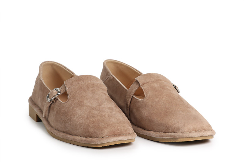 Лофери жіночі бежеві з натуральної замші (008778)