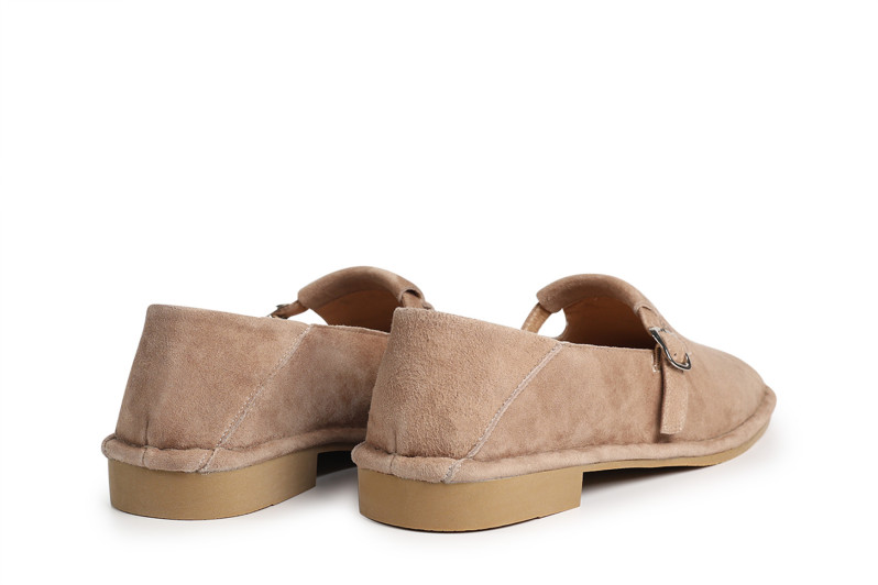 Лофери жіночі бежеві з натуральної замші (008778)