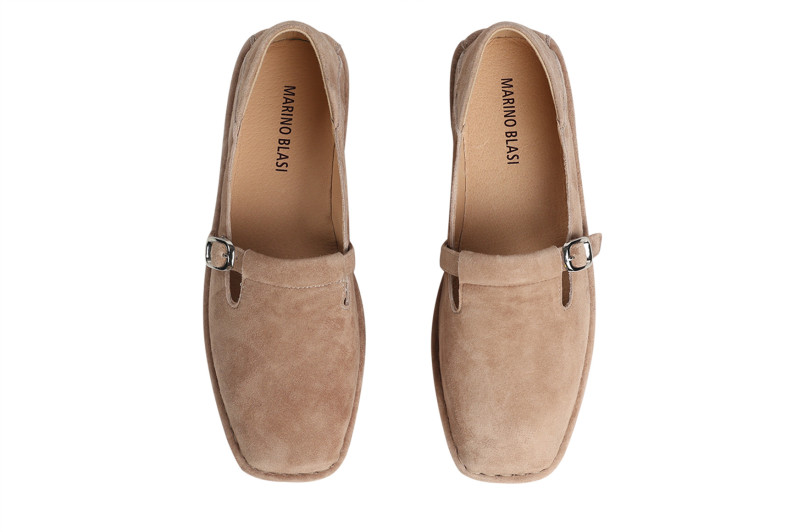 Лофери жіночі бежеві з натуральної замші (008778)