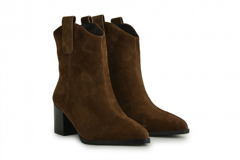 Козаки жіночі коричневі з натуральної замші (008690)