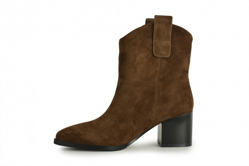 Козаки жіночі коричневі з натуральної замші (008690)