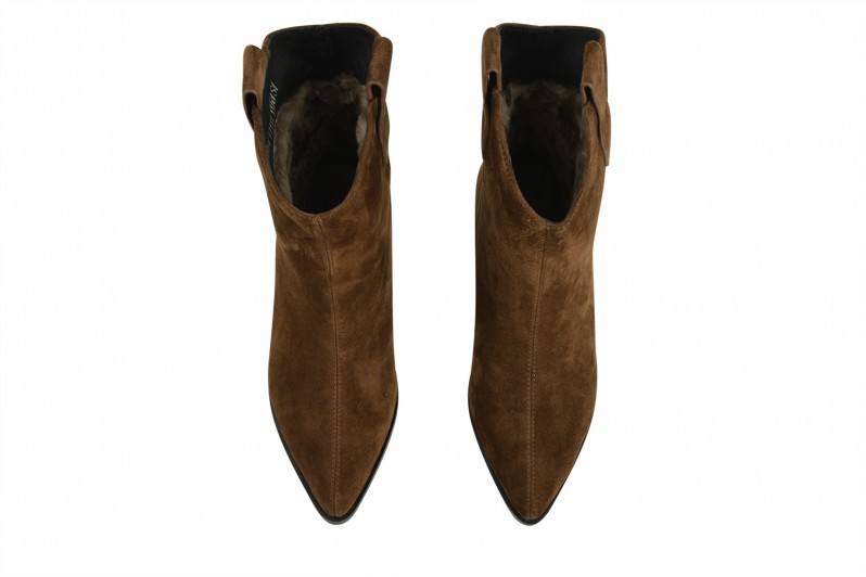 Козаки жіночі коричневі з натуральної замші (008690)