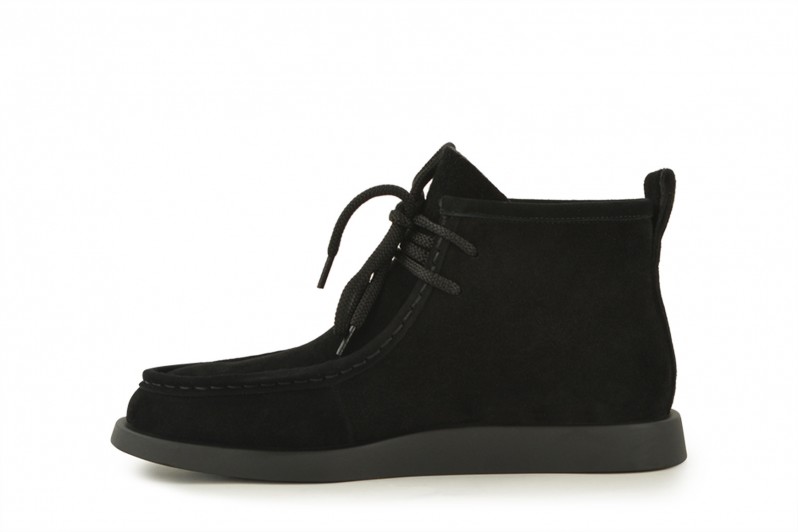 Черевики жіночі чорні з натуральної замші (008470)