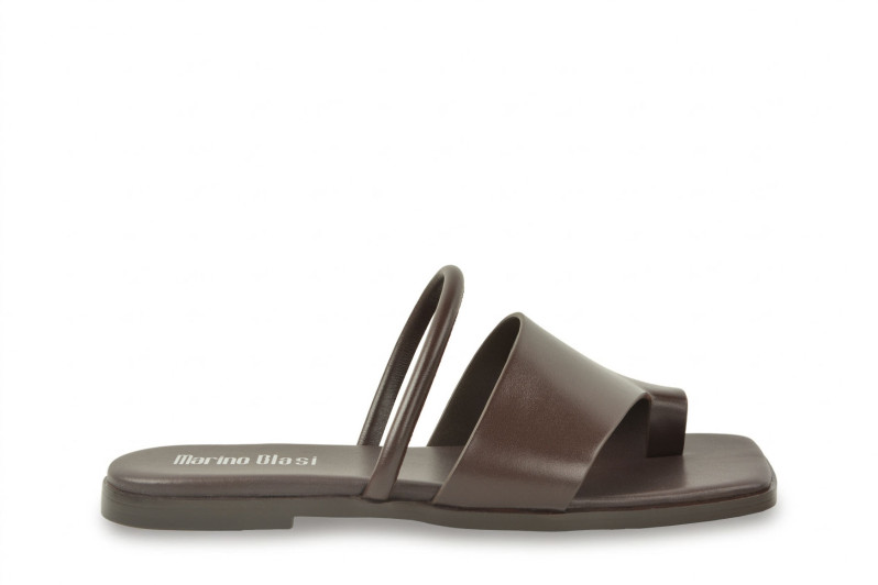 Шльопанці жіночі коричневі з натуральної шкіри (008972)