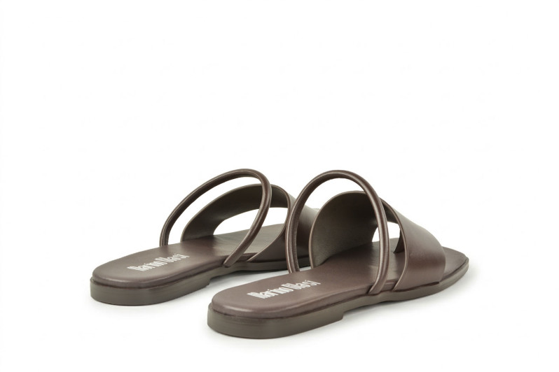 Шльопанці жіночі коричневі з натуральної шкіри (008972)