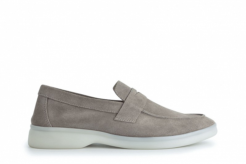 Лофери жіночі сірі з натуральної замші (008363) Лофери жіночі сірі з натуральної замші (008363)