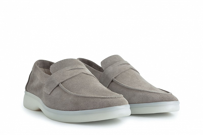 Лофери жіночі сірі з натуральної замші (008363) Лофери жіночі сірі з натуральної замші (008363)