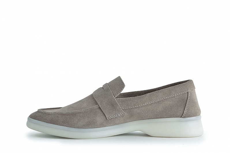 Лофери жіночі сірі з натуральної замші (008363) Лофери жіночі сірі з натуральної замші (008363)