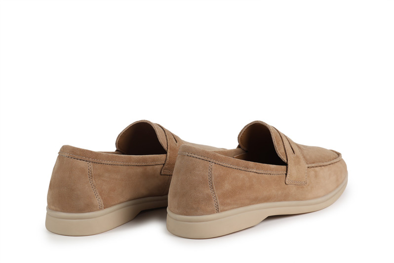 Лофери жіночі бежеві з натуральної замші (008764)