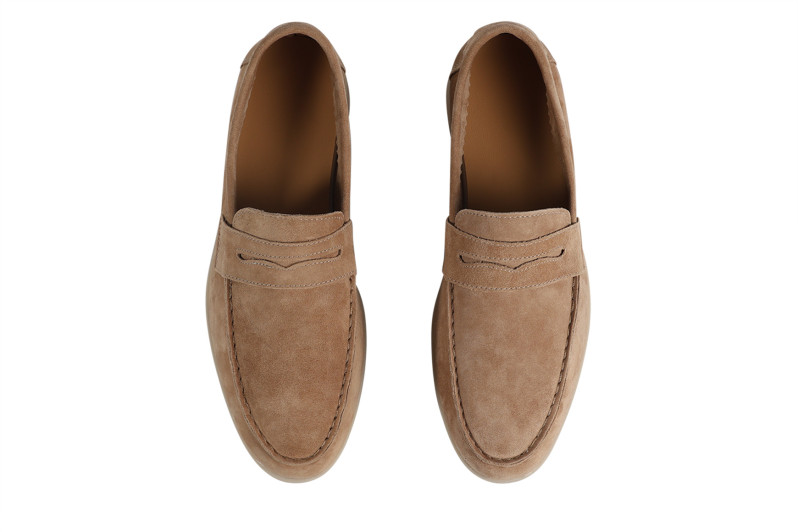 Лофери жіночі бежеві з натуральної замші (008764)