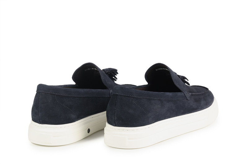 Сліпони чоловічі сині з натуральної замши (008779)