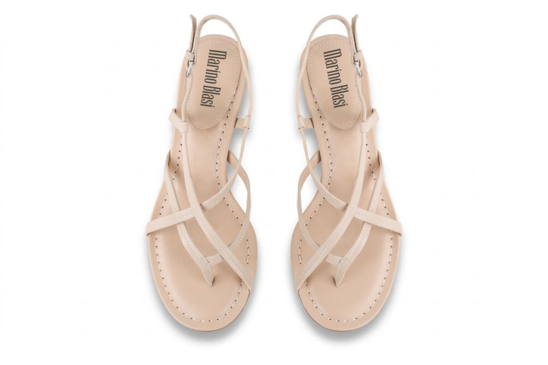 Босоніжки жіночі бежеві з натуральної шкіри (009005)