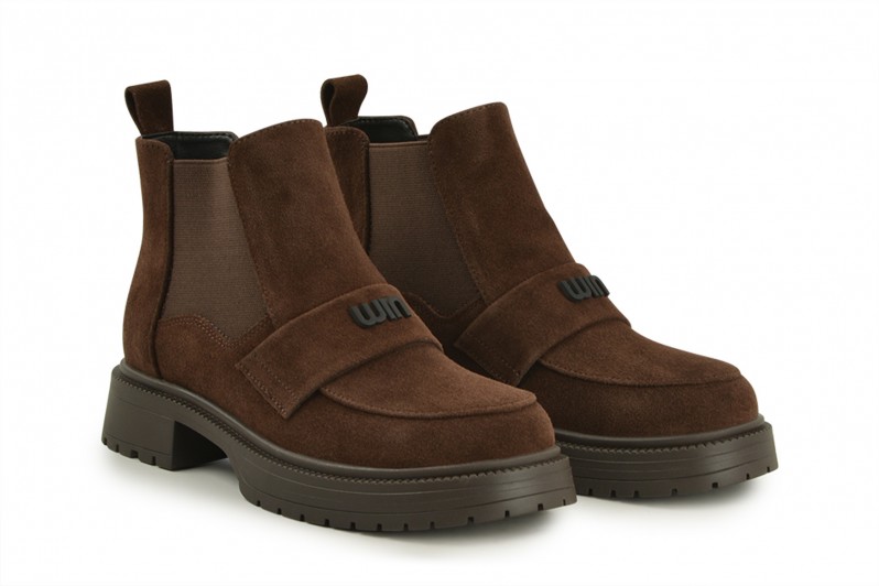 Черевики жіночі коричневі з натуральної замші (008494)