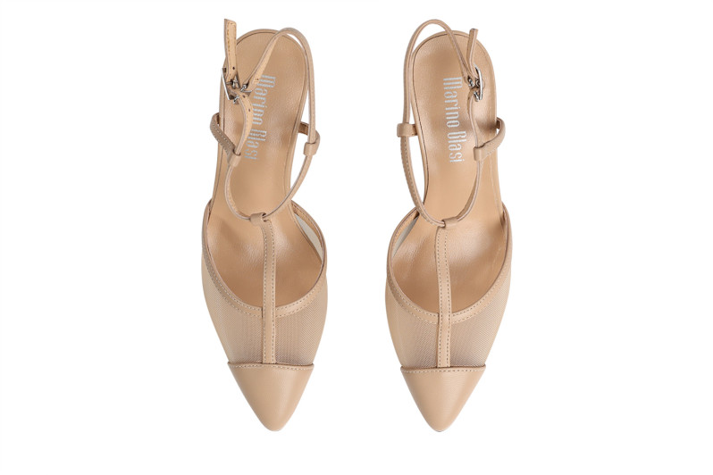 Туфлі жіночі бежеві з натуральної шкіри,текстилю (008852)