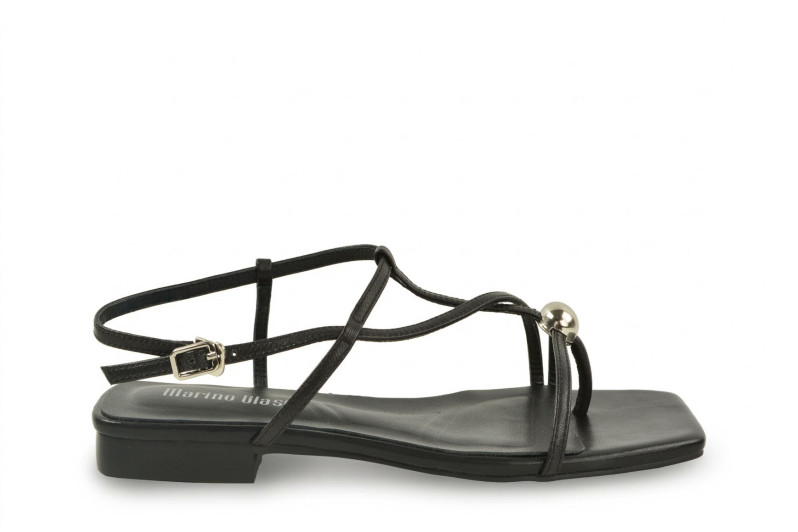 Босоніжки жіночі чорні з натуральної шкіри (008960)