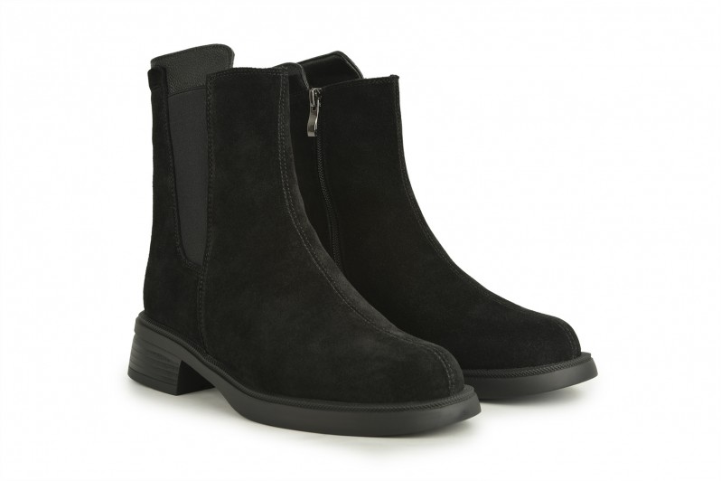 Черевики жіночі чорні з натуральної замші (008513)