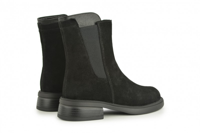 Черевики жіночі чорні з натуральної замші (008513)