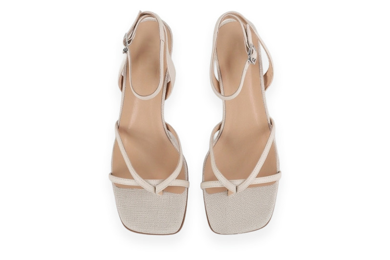 Босоніжки жіночі бежеві з натуральної шкіри (008979)