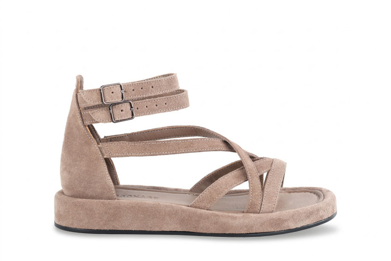 Сандалі жіночі бежеві з натуральної замши (009008)
