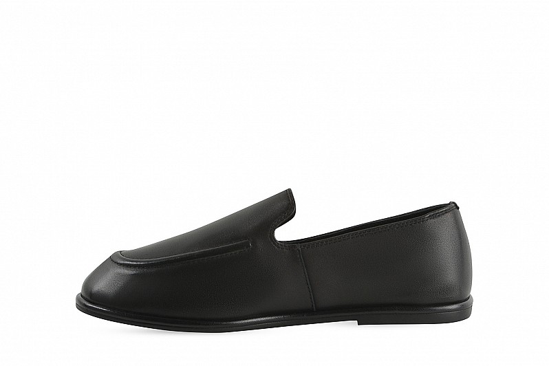 Лофери жіночі чорні з натуральної шкіри (008436)