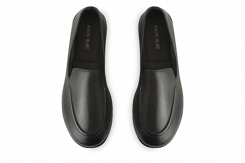 Лофери жіночі чорні з натуральної шкіри (008436)