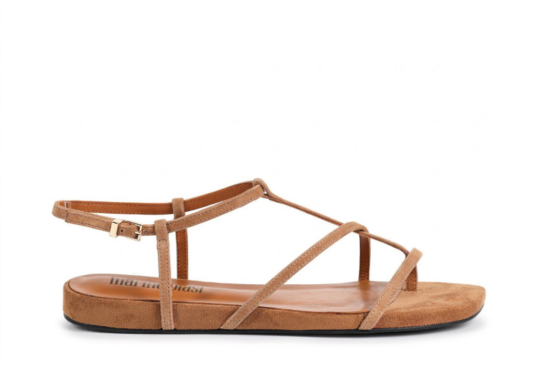 Босоніжки жіночі руді з натуральної замші (008975)